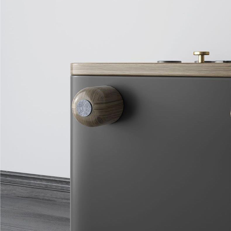 Modern Art Deco Wood Panel Solid Wood Metal Cat-Shaped Cylindrical Nightstand With 2 Drawers For Bedroom