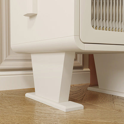 Contemporary Creative Medium-Density Fiberboard Metal Glass Bunny-Shaped Nightstand With 1 Drawer For Bedroom