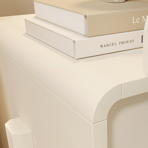 Contemporary Creative Medium-Density Fiberboard Metal Glass Bunny-Shaped Nightstand With 1 Drawer For Bedroom