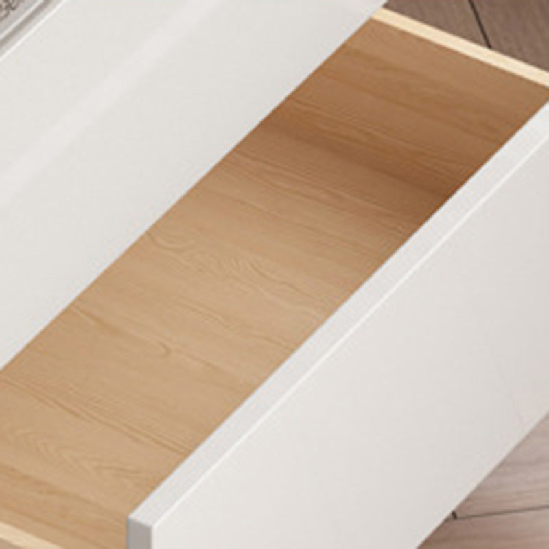 Modern Minimalist Solid Wood Rounded Square Nightstand 2-Drawer For Bedroom