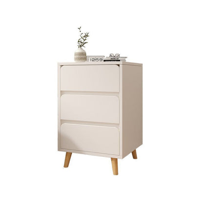 Modern Minimalist Medium-Density Fiberboard Solid Wood Cylinder Square Nightstand With 1/2/3 Drawers For Bedroom