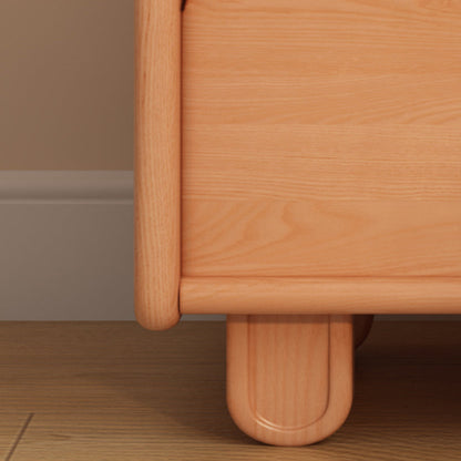 Contemporary Creative Solid Wood Cloud-Shaped Square Nightstand With 1-Drawer For Bedroom