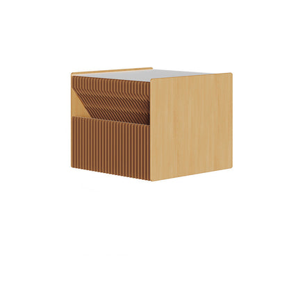 Contemporary Creative Kraft Paper Wood PS Board Rectangular Nightstand With 2 Tiers For Bedroom