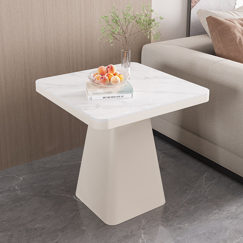 Modern Minimalist Sintered Stone Carbon Steel Square End Table 1-Tier For Bedroom & Living Room
