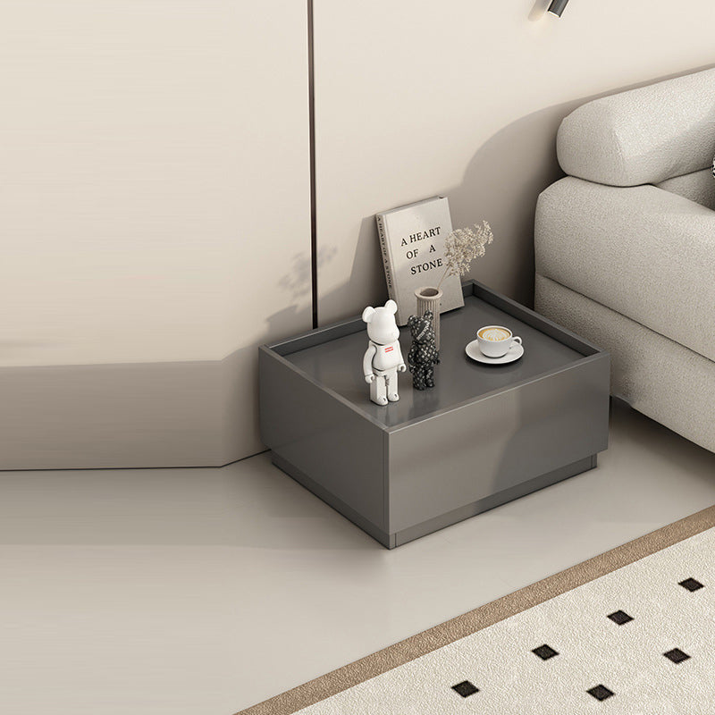 Contemporary Creative Engineered Wood Metal Rectangular Modular Nightstand 1/2-Drawer For Bedroom