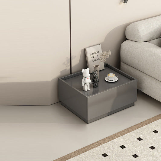 Contemporary Creative Engineered Wood Metal Rectangular Modular Nightstand 1/2-Drawer For Bedroom