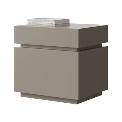 Modern Minimalist Solid Wood Rectangular Nightstand With 2 Drawers For Bedroom