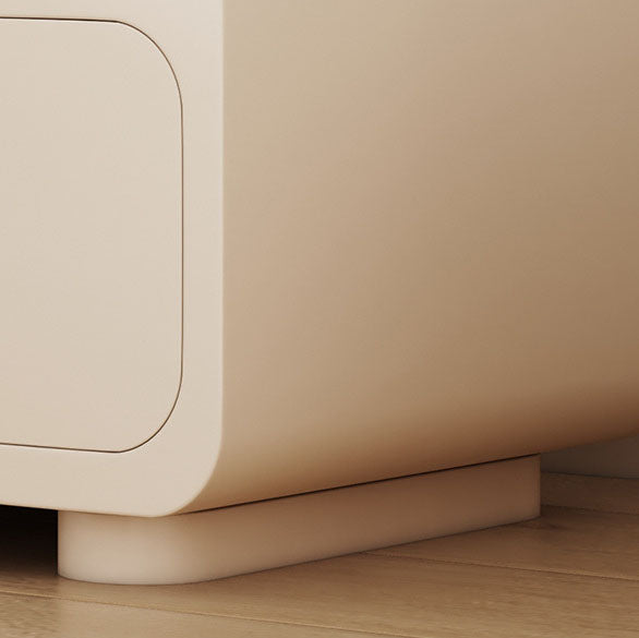 Modern Minimalist Engineered Wood Rounded Square Nightstand 1-Drawer For Bedroom