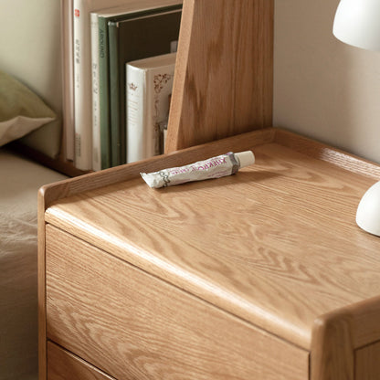Modern Minimalist Solid Wood Rectangular Nightstand 2/3-Drawer For Bedroom