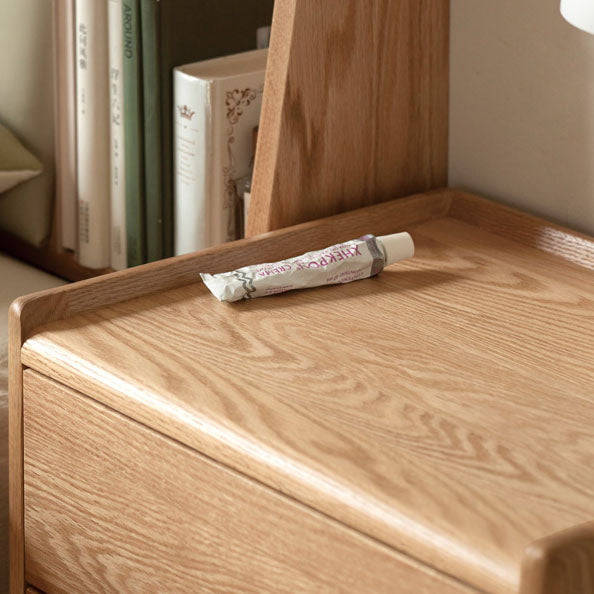 Modern Minimalist Solid Wood Rectangular Nightstand 2/3-Drawer For Bedroom