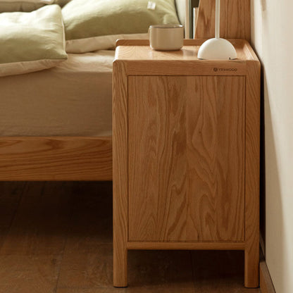 Modern Minimalist Solid Wood Rectangular Nightstand 2/3-Drawer For Bedroom