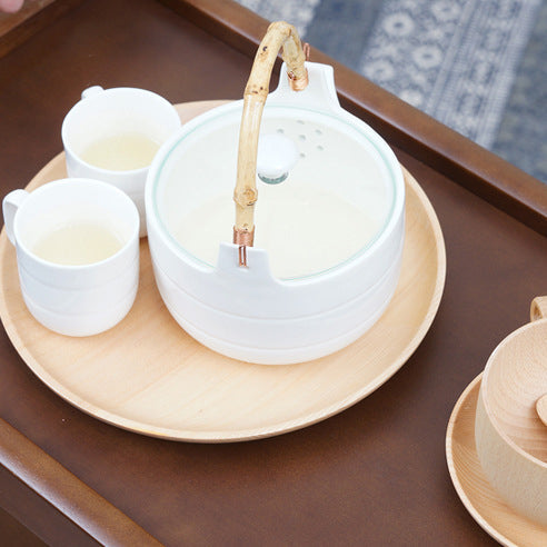 Traditional Vintage Solid Wood Mobile Rectangular Side Table 3-Tier For Dining Room