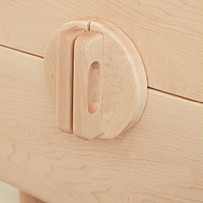 Contemporary Nordic Rectangular Round Knob Maple Wood Nightstand 2-Drawer For Bedroom