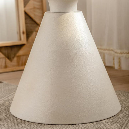 Traditional Vintage Round Magnesium Oxide Wood End Table 1-Tier For Dining Room