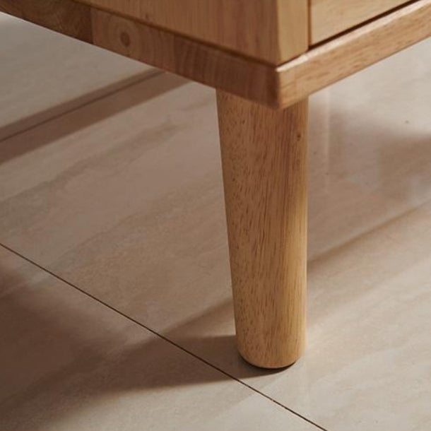 Contemporary Nordic Rectangular Wood Nightstand 1/2-Drawer For Bedroom