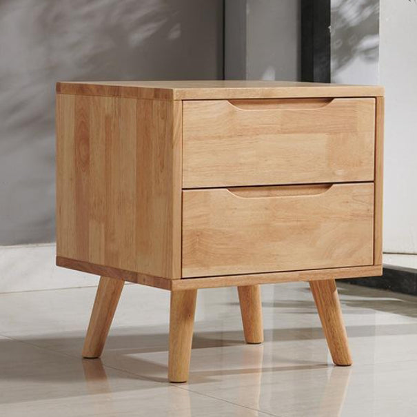 Contemporary Nordic Rectangular Wood Nightstand 1/2-Drawer For Bedroom