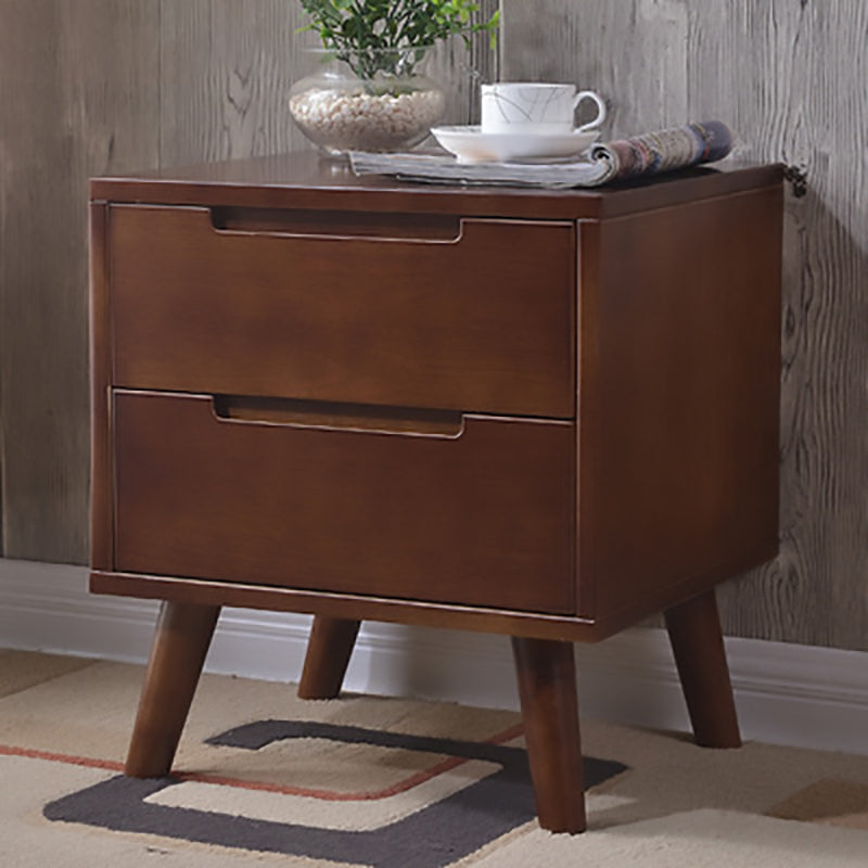Contemporary Nordic Rectangular Wood Nightstand 1/2-Drawer For Bedroom