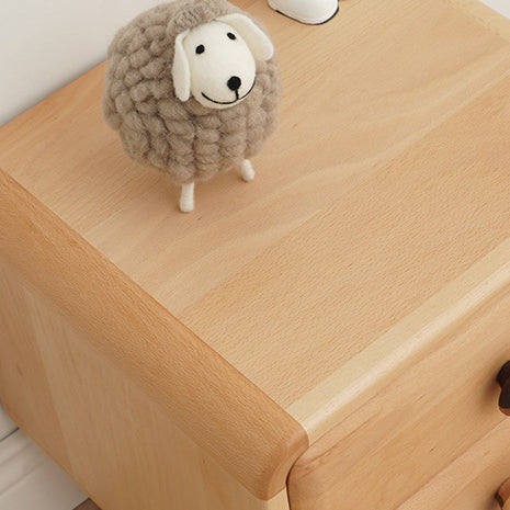 現代的なスカンジナビア風長方形木製ナイトスタンド 子供用 寝室用 2段引き出し