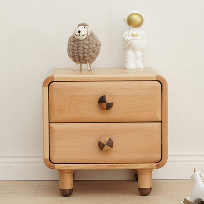 現代的なスカンジナビア風長方形木製ナイトスタンド 子供用 寝室用 2段引き出し