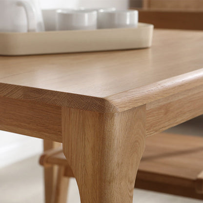 Traditional Japanese Square Wood Coffee Table 1-Tier For Dining Room