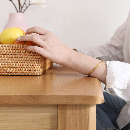 Traditional Japanese Square Wood Coffee Table 1-Tier For Dining Room