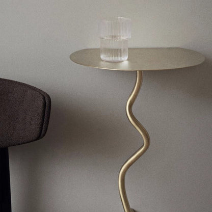 Contemporary Creative Iron Curve Suspended End Table 1-Tier For Bedroom