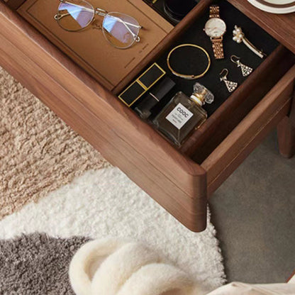 Traditional Vintage Rectangular Solid Wood Nightstand 1-Drawer For Bedroom