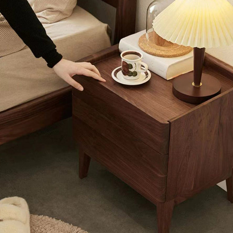 Traditional Vintage Rectangular Solid Wood Nightstand 1-Drawer For Bedroom