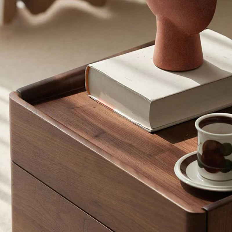 Traditional Vintage Rectangular Solid Wood Nightstand 1-Drawer For Bedroom