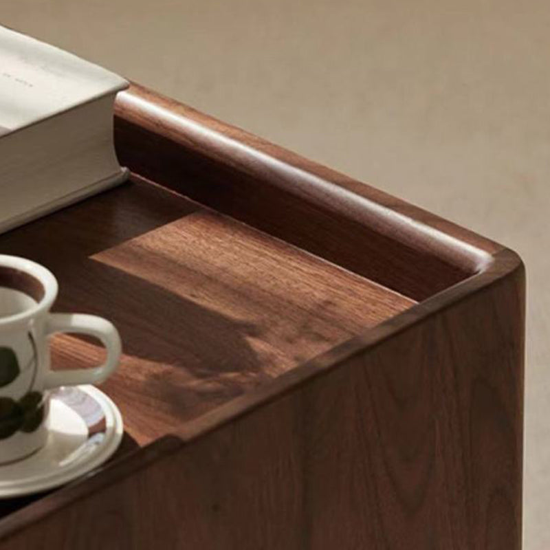 Traditional Vintage Rectangular Solid Wood Nightstand 1-Drawer For Bedroom