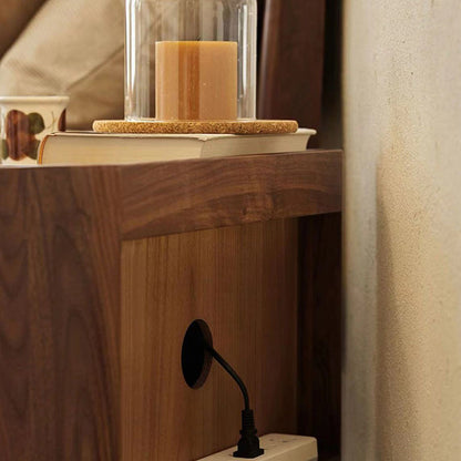 Traditional Vintage Rectangular Solid Wood Nightstand 1-Drawer For Bedroom