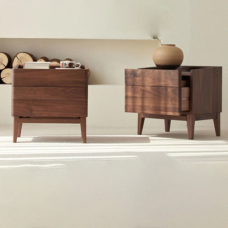 Traditional Vintage Rectangular Solid Wood Nightstand 1-Drawer For Bedroom