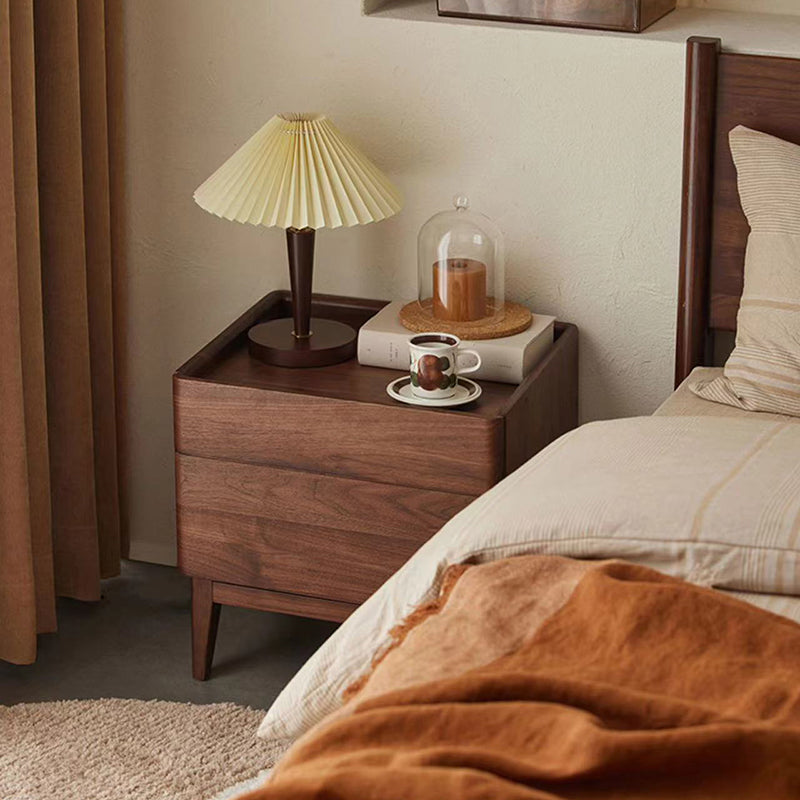 Traditional Vintage Rectangular Solid Wood Nightstand 1-Drawer For Bedroom