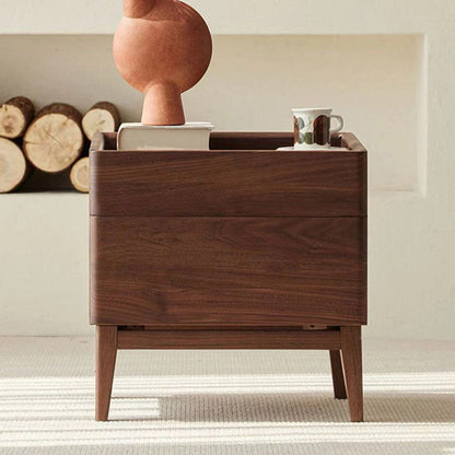 Traditional Vintage Rectangular Solid Wood Nightstand 1-Drawer For Bedroom