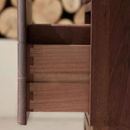 Traditional Vintage Rectangular Solid Wood Nightstand 1-Drawer For Bedroom