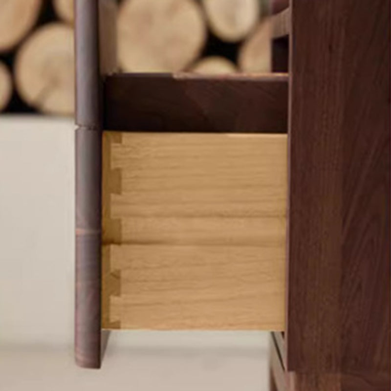 Traditional Vintage Rectangular Solid Wood Nightstand 1-Drawer For Bedroom