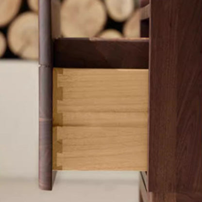 Traditional Vintage Rectangular Solid Wood Nightstand 1-Drawer For Bedroom