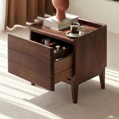 Traditional Vintage Rectangular Solid Wood Nightstand 1-Drawer For Bedroom