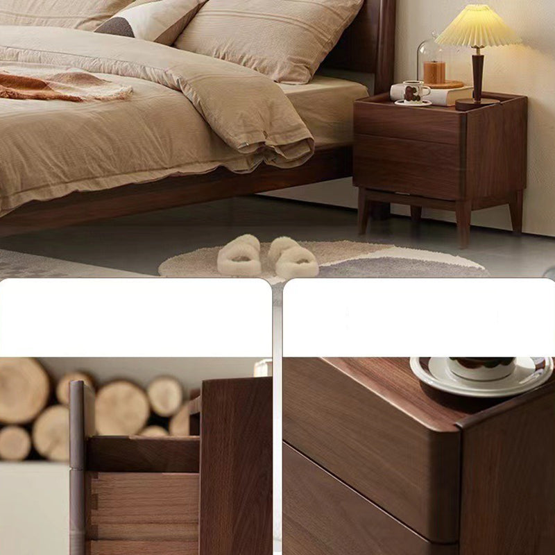 Traditional Vintage Rectangular Solid Wood Nightstand 1-Drawer For Bedroom