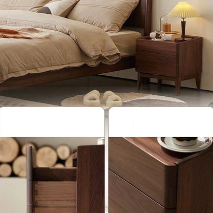 Traditional Vintage Rectangular Solid Wood Nightstand 1-Drawer For Bedroom