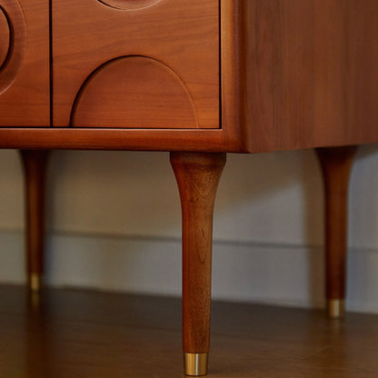 Traditional Vintage Rectangular Solid Wood Nightstand 1-Storage For Bedroom