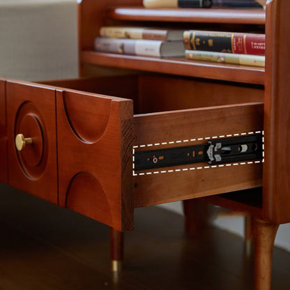 Traditional Vintage Rectangular Solid Wood Nightstand 1-Storage For Bedroom