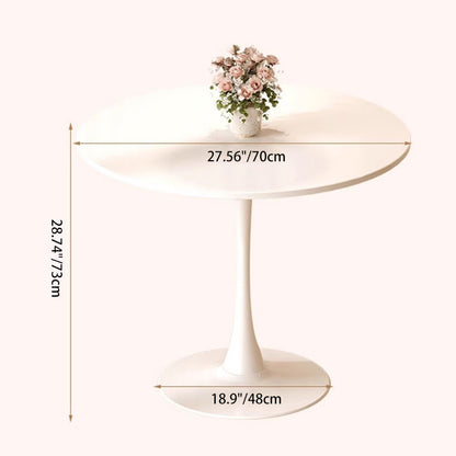 Modern Minimalist Round Density Board Iron Dining Table For Dining Room