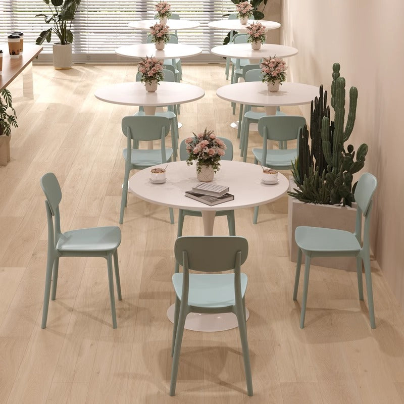 Modern Minimalist Round Density Board Iron Dining Table For Dining Room