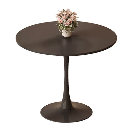 Modern Minimalist Round Density Board Iron Dining Table For Dining Room