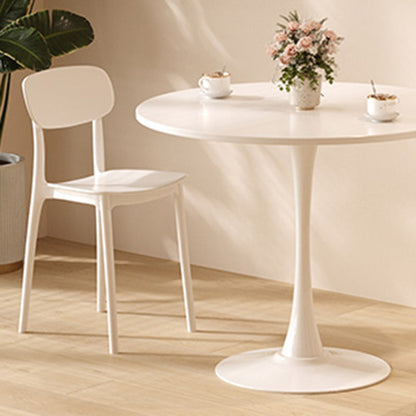 Modern Minimalist Round Density Board Iron Dining Table For Dining Room