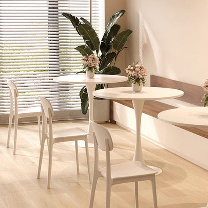 Modern Minimalist Round Density Board Iron Dining Table For Dining Room