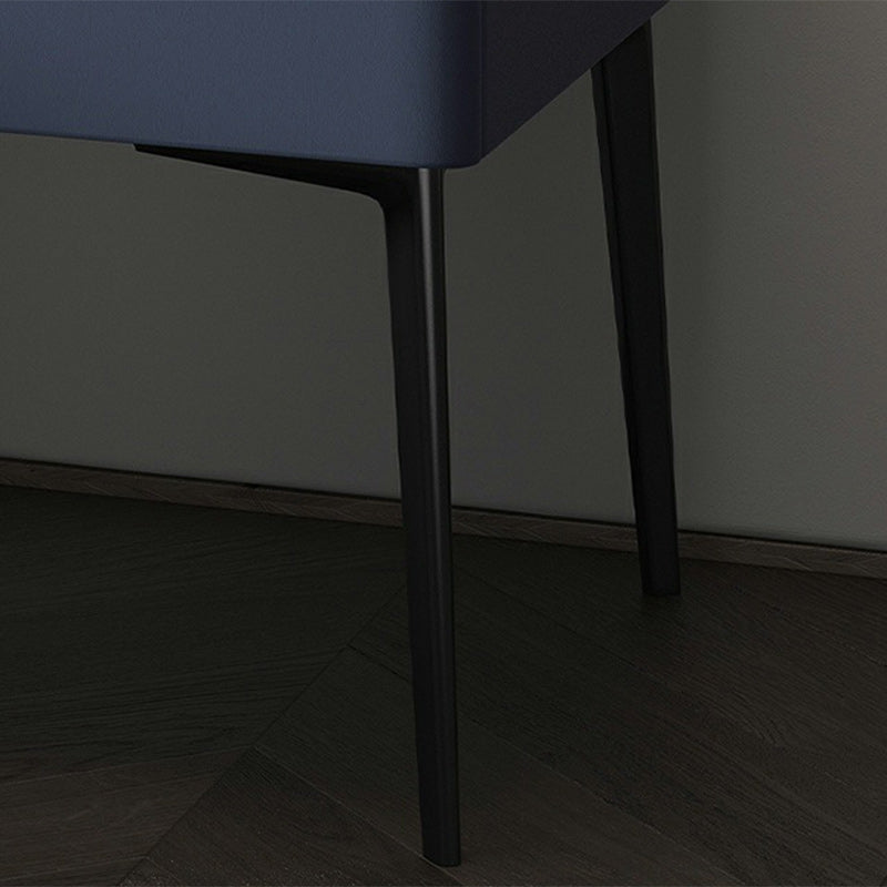 Modern Luxury Rectangular Marble Faux Leather Iron Solid Wood Nightstand 1-Drawer For Bedroom