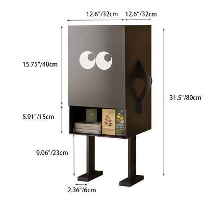 Contemporary Creative Long-Legged Robot Iron Nightstand 2-Cabinet For Bedroom