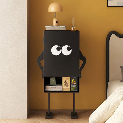 Contemporary Creative Long-Legged Robot Iron Nightstand 2-Cabinet For Bedroom